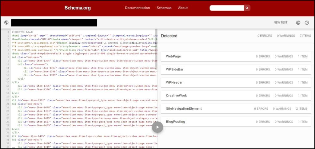 Testing Structured Data of a Website using Schema Markup Validator by Schema.org